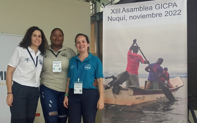 The project's team (from left to right): Pilar Herron (Project director), Lila Caicedo (Field assistant), and Gabriela Navarrete (Project coordinator)