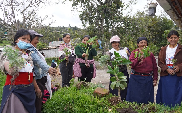 In the Agroforestry workshop, women from the association of agroecological producers El Cercado get prepared to plant a living fence.