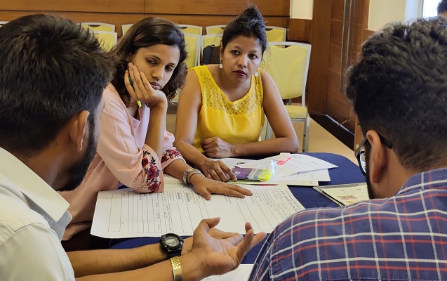 Group discussion at workshop in Pune
