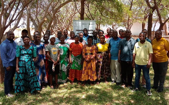 A group photo between FORUMCC program staff, village, ward and district officials and community members (smallholder farmers, livestock keepers, women and youth representatives) from Msangambuya & Muungano villages-Mpwapwa district during the 2nd & 3rd sessions of the sensitization
